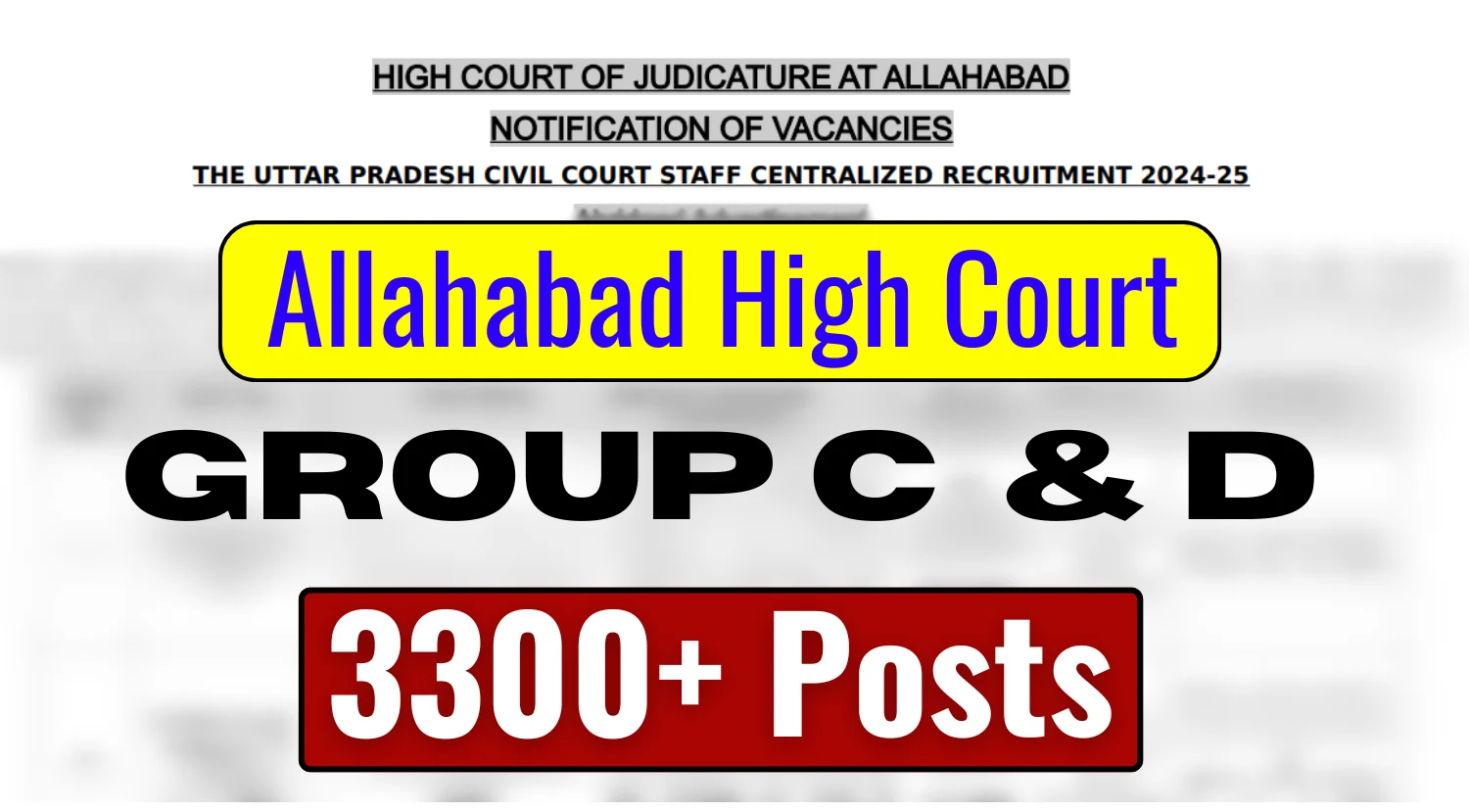 Allahabad High Court Group C and D Recruitment 2024